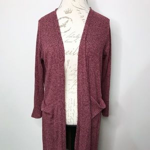 L Burgundy LuLaRoe Sarah Cardigan
